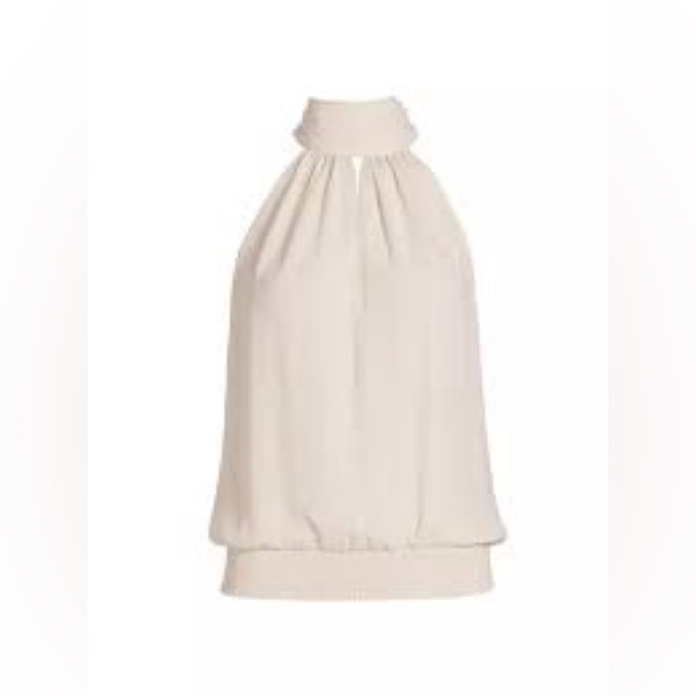 NWT $295 Ramy Brook Sunny Halterneck Sleeveless Blouse Medium Black in cream